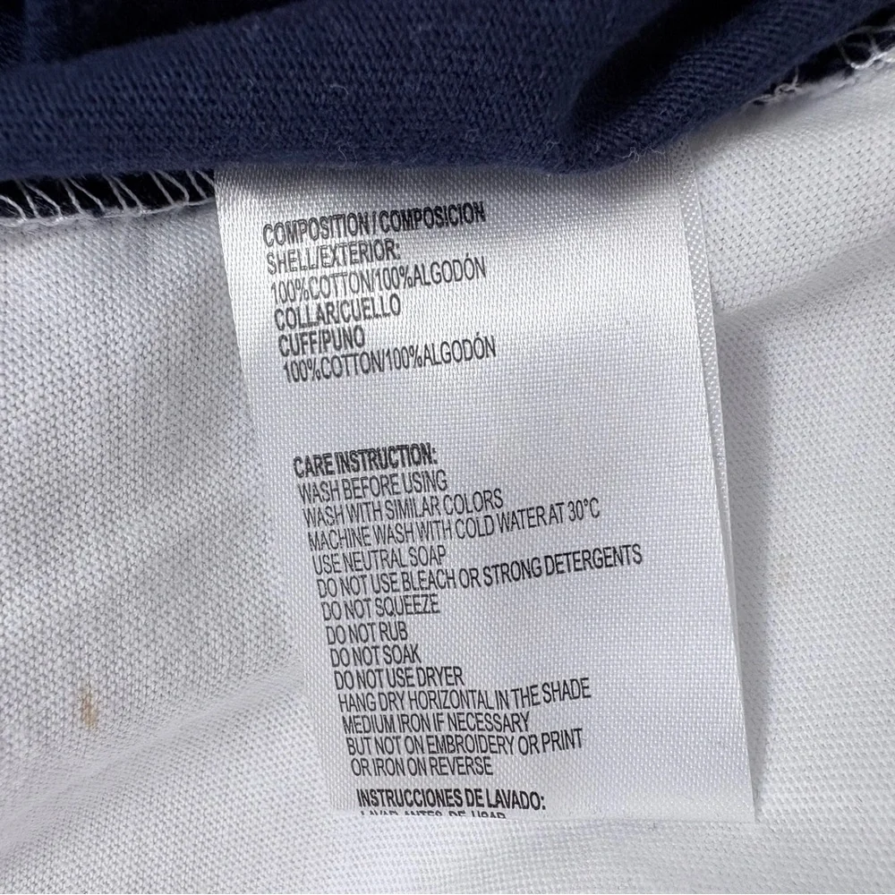 U.S. Polo Assn. Colorblock Zip Short Sleeve Polo Navy White Women’s Sz Medium - Picture 6 of 6